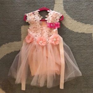 Pink lace toddler dress NWT
